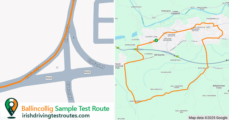 Ballincollig driving test route map