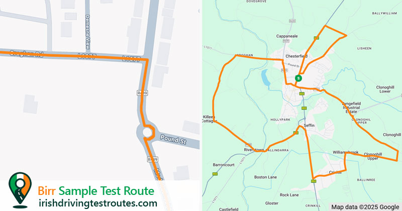 Birr driving test route map