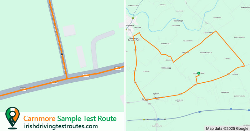 Carnmore driving test route map