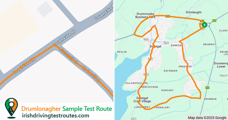 Drumlonagher driving test route map