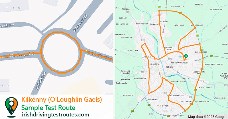 Kilkenny (O'Loughlin Gaels) driving test route map
