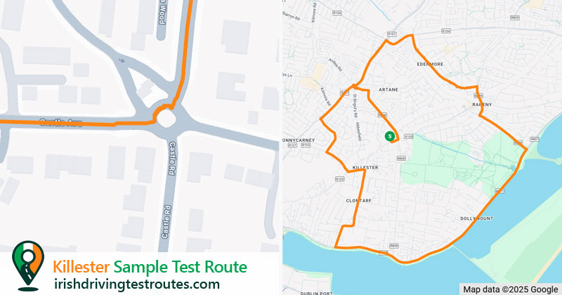 Killester driving test route map