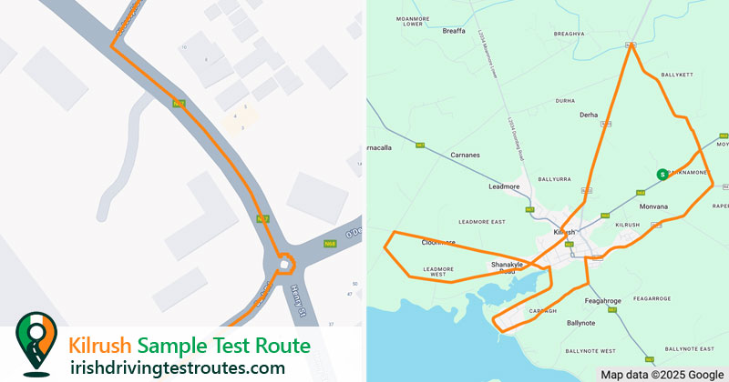 Kilrush driving test route map