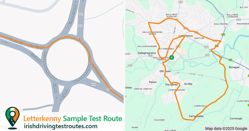 Letterkenny driving test route map