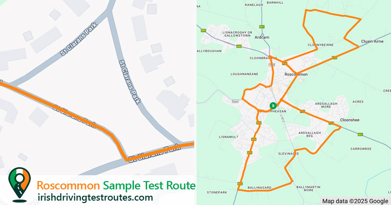 Roscommon driving test route map