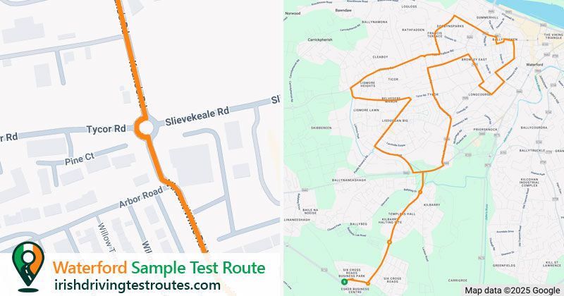 Waterford driving test route map