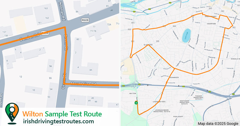 Wilton driving test route map